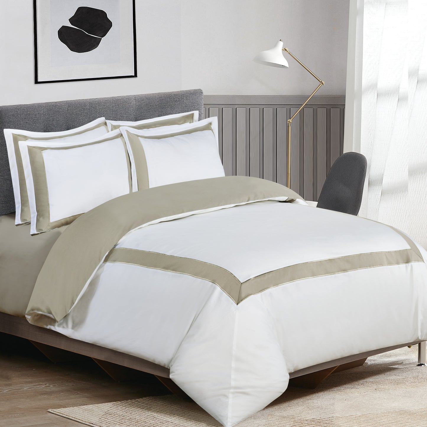 CORSICA Hotel Collection - White/Light Taupe #BL61