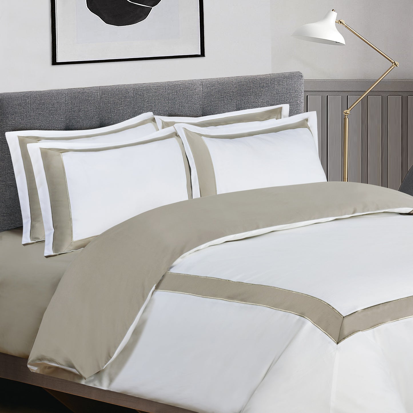 CORSICA Hotel Collection - White/Light Taupe #BL61