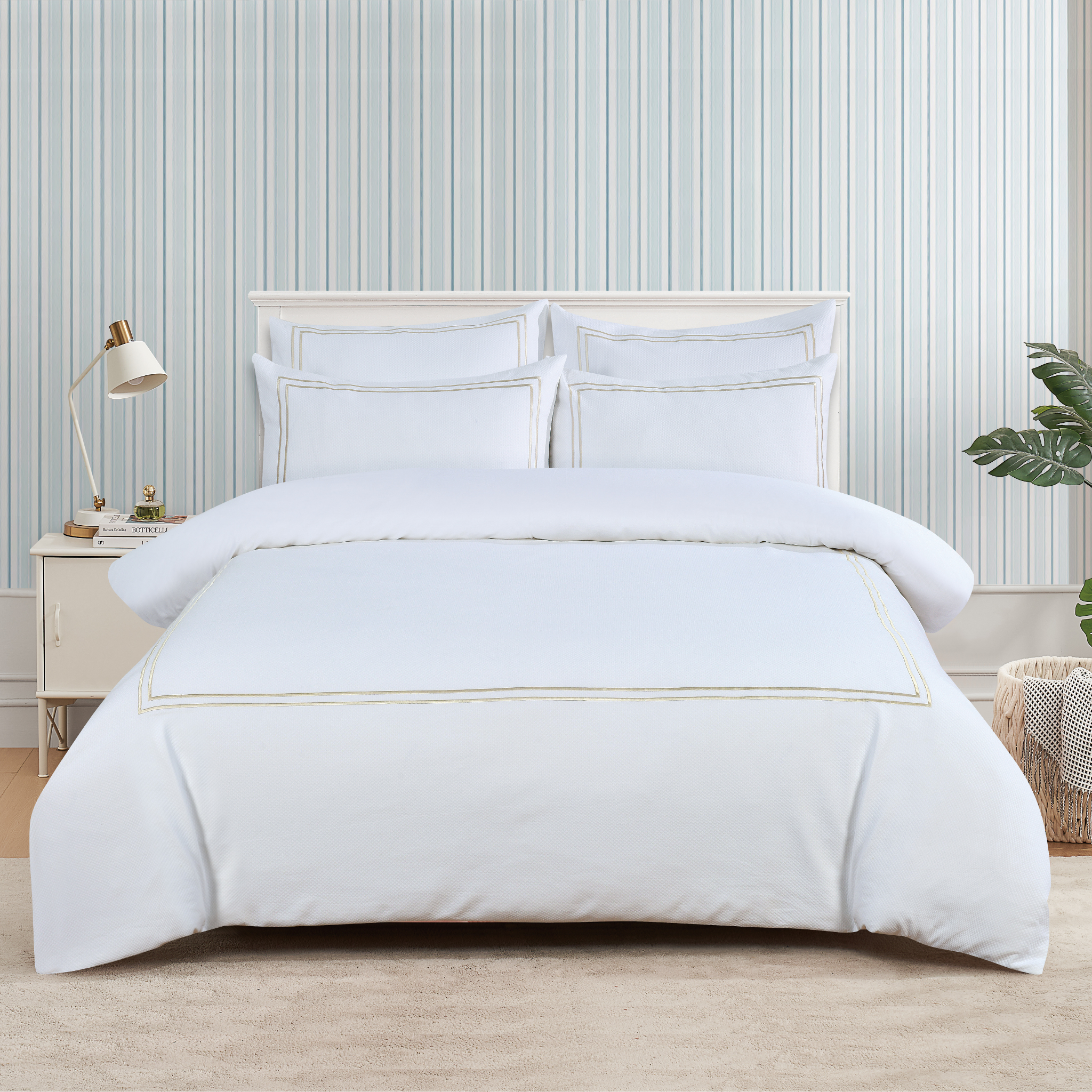 Flora Hotel Collection – Piqué Edition - Off-White Cotton Bedding with
