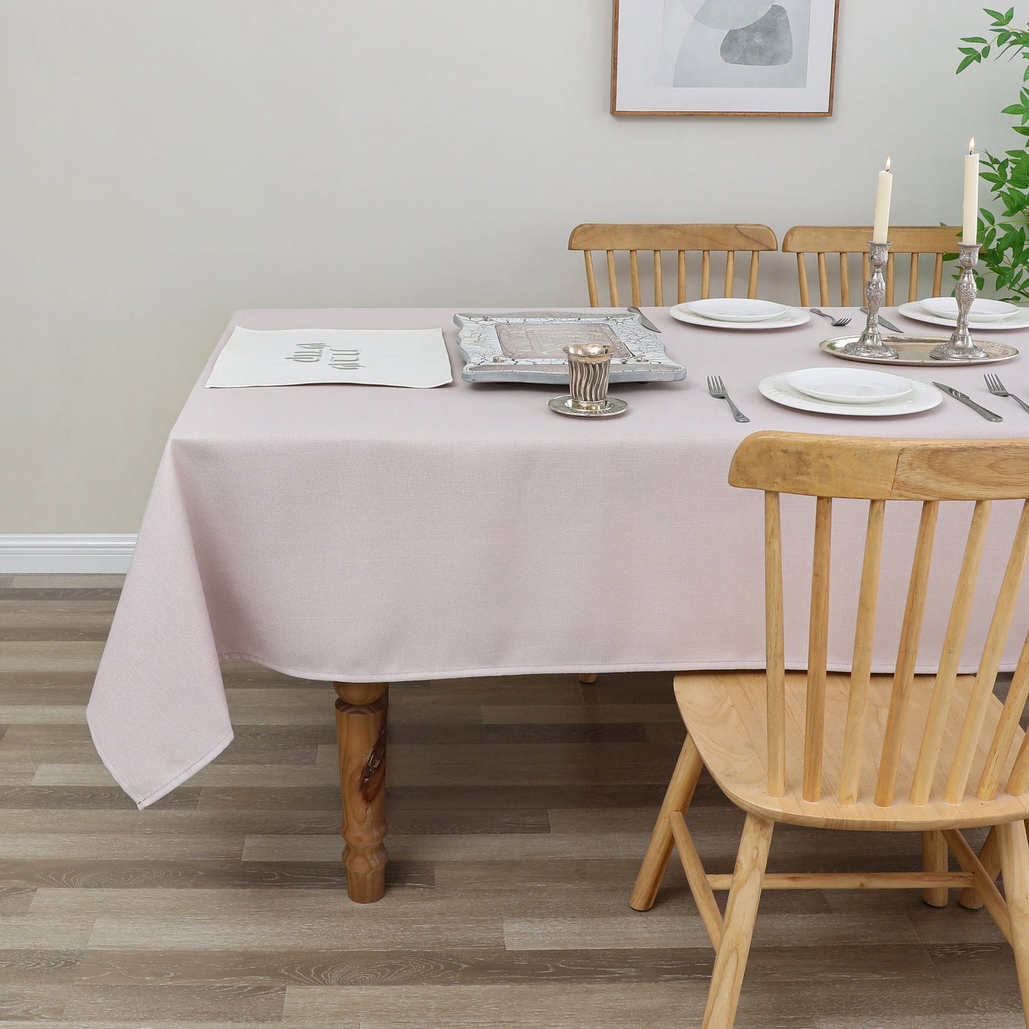 Tablecloth - Value Linen Look - Harvest Weave - Rose #TC1802