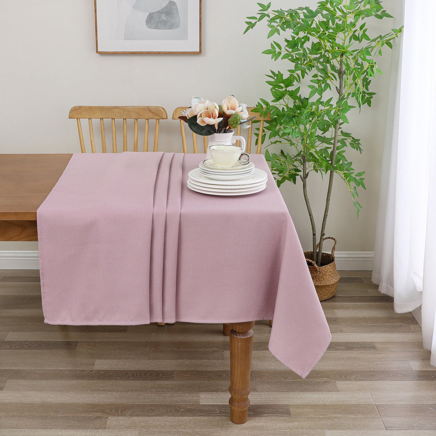 Tablecloth - Value Linen Look - Harvest Weave - Blush #TC1803
