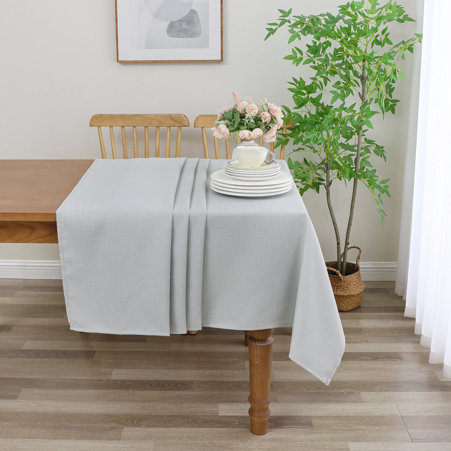 Tablecloth - Value Linen Look - Harvest Weave - Mint #TC1804
