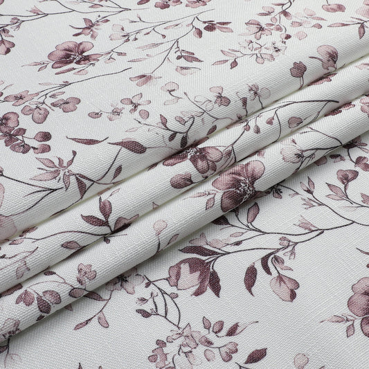 Tablecloth - Value Linen Look - Harvest Weave - Mauve Flowers #TC1809