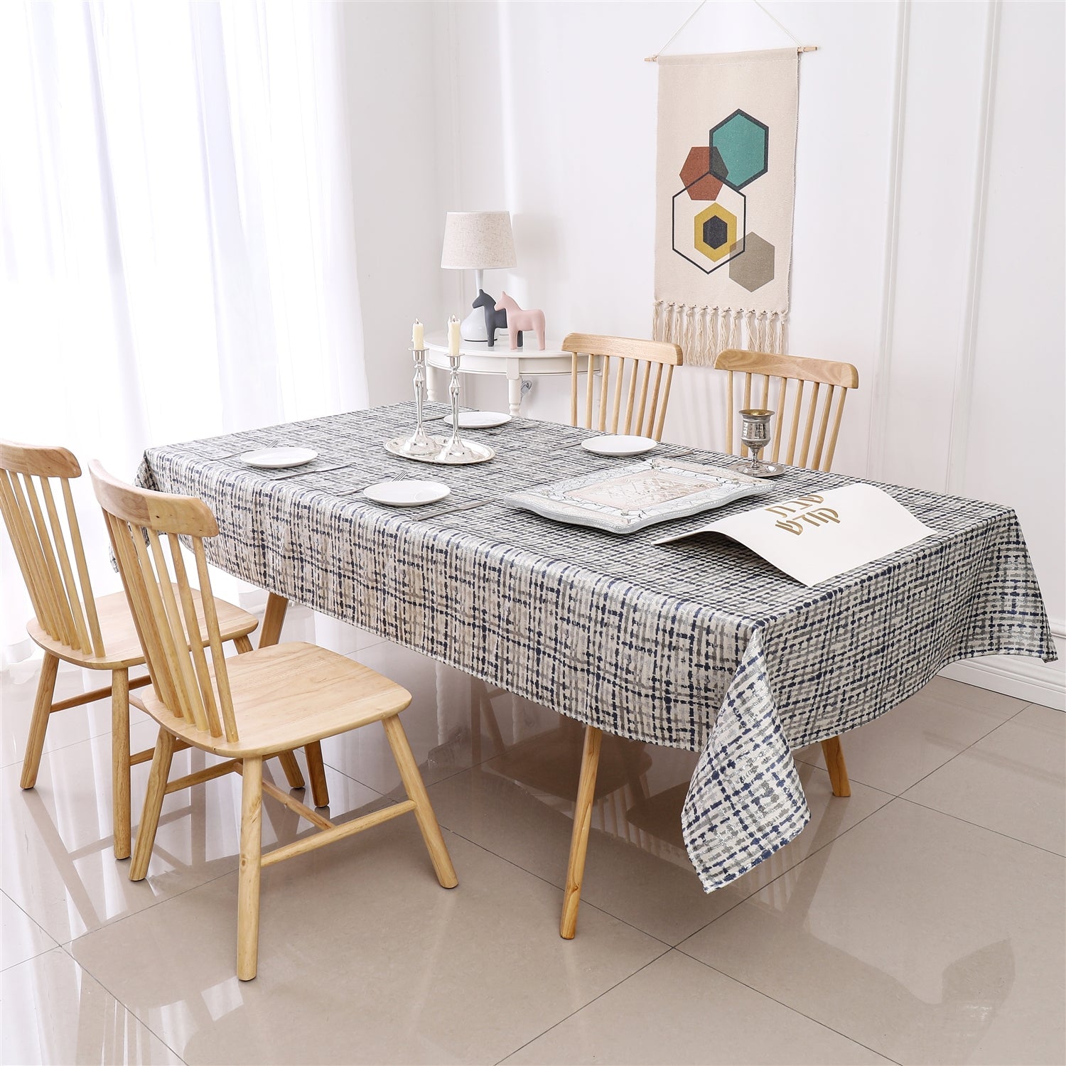 Madison Linen Jacquard Tablecloth - Thumbnail 5