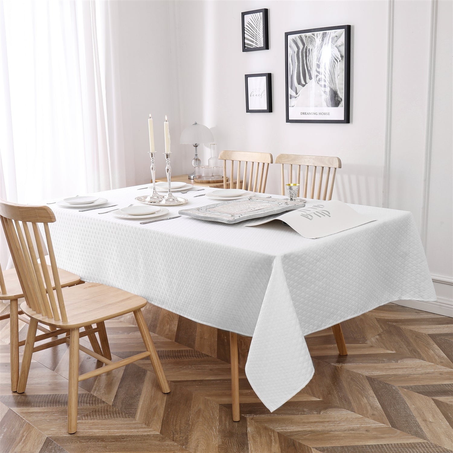 Madison Linen Jacquard Tablecloth - Thumbnail 5