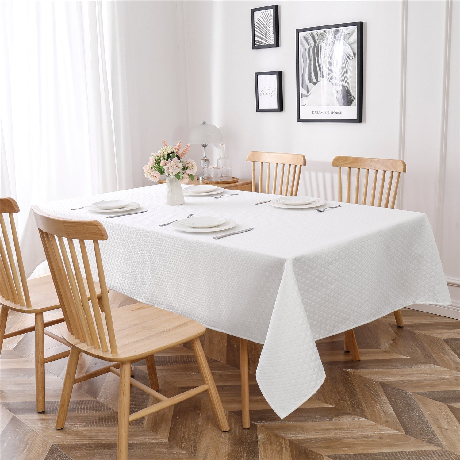 Madison Linen Jacquard Tablecloth