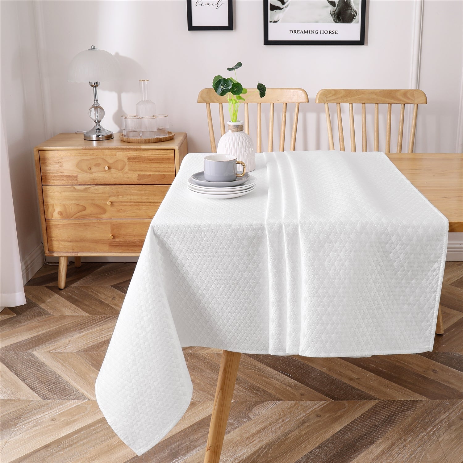 Madison Linen Jacquard Tablecloth - Thumbnail 4