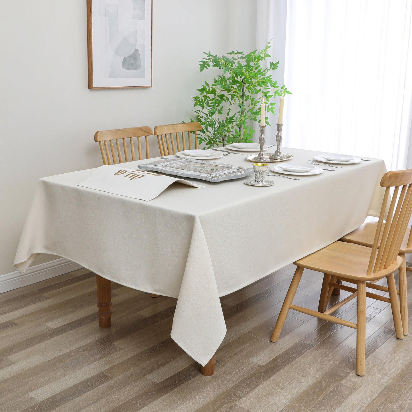 Tablecloth - Value Linen Look - Harvest Weave - Beige #TC1801