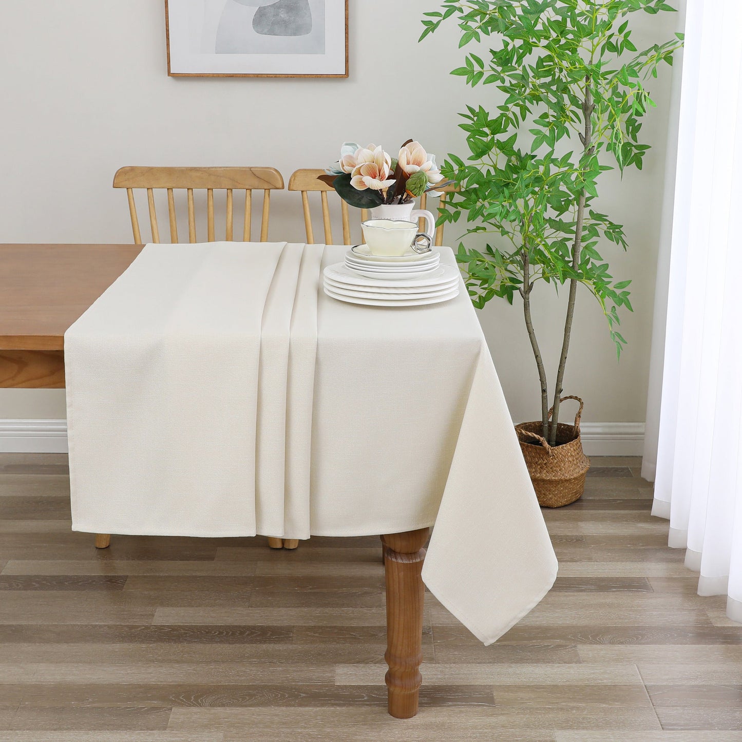 Tablecloth - Value Linen Look - Harvest Weave - Beige #TC1801