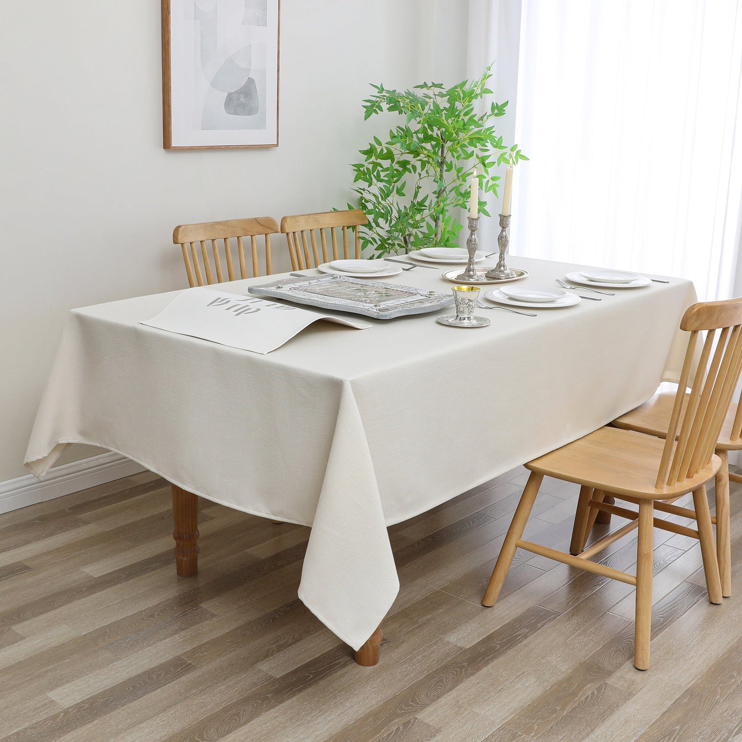 Tablecloth - Value Linen Look - Harvest Weave - Beige #TC1801