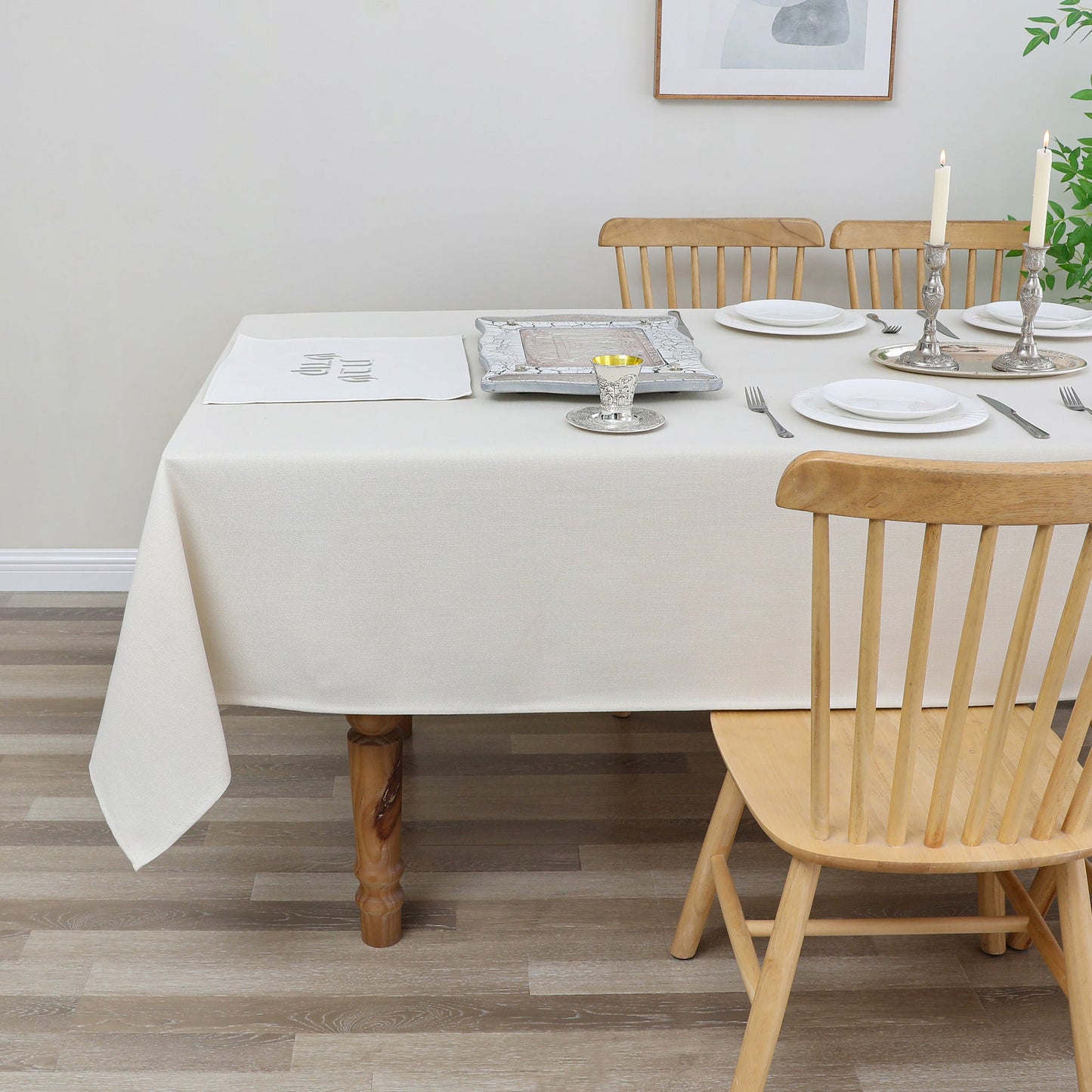 Tablecloth - Value Linen Look - Harvest Weave - Beige #TC1801