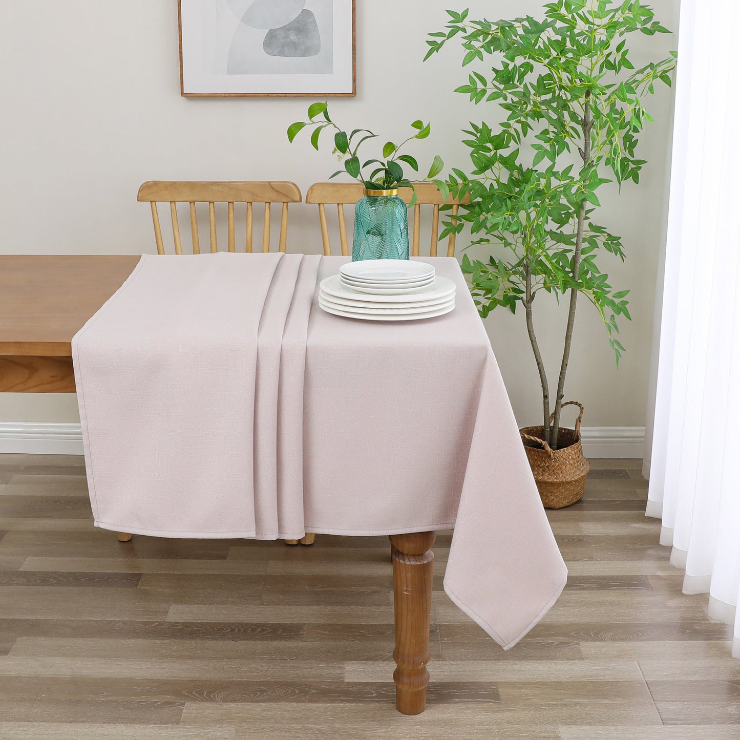 Tablecloth - Value Linen Look - Harvest Weave - Rose #TC1802
