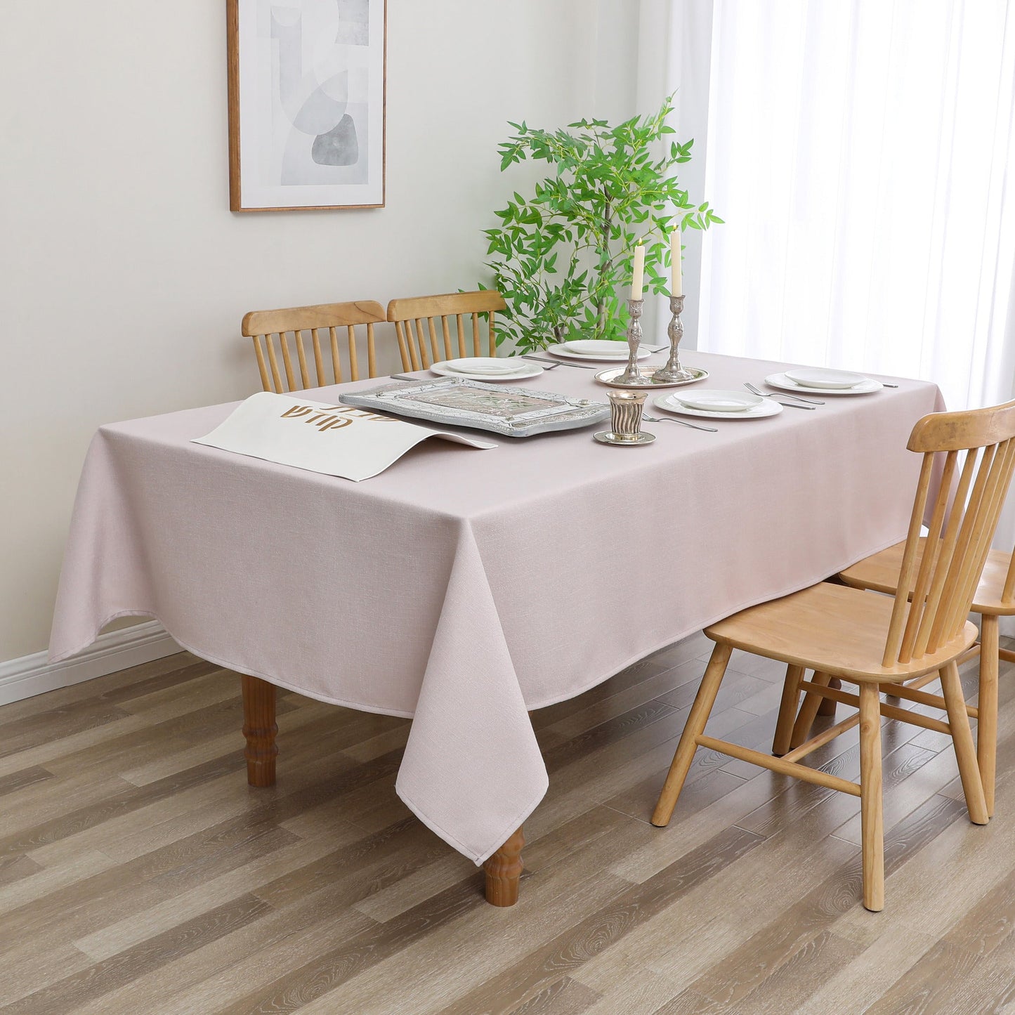 Tablecloth - Value Linen Look - Harvest Weave - Rose #TC1802