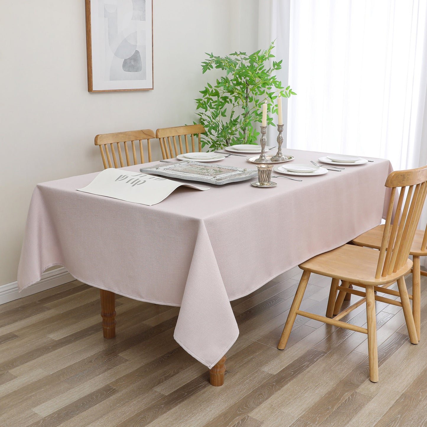 Tablecloth - Value Linen Look - Harvest Weave - Rose #TC1802