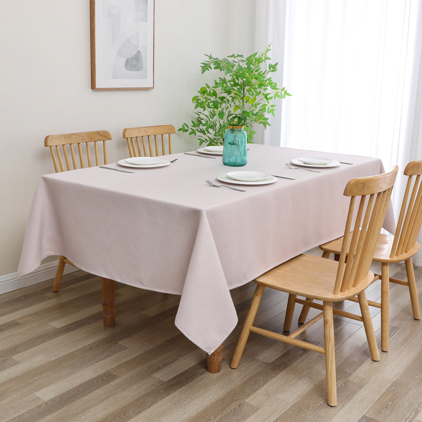 Tablecloth - Value Linen Look - Harvest Weave - Rose #TC1802