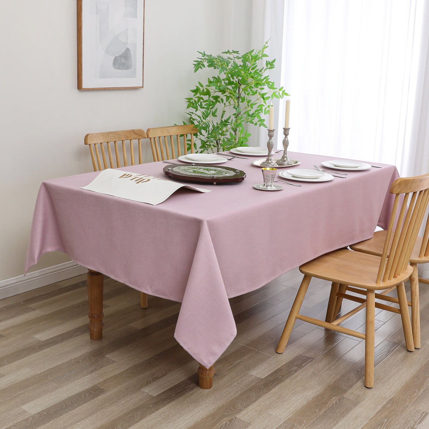 Tablecloth - Value Linen Look - Harvest Weave - Blush #TC1803