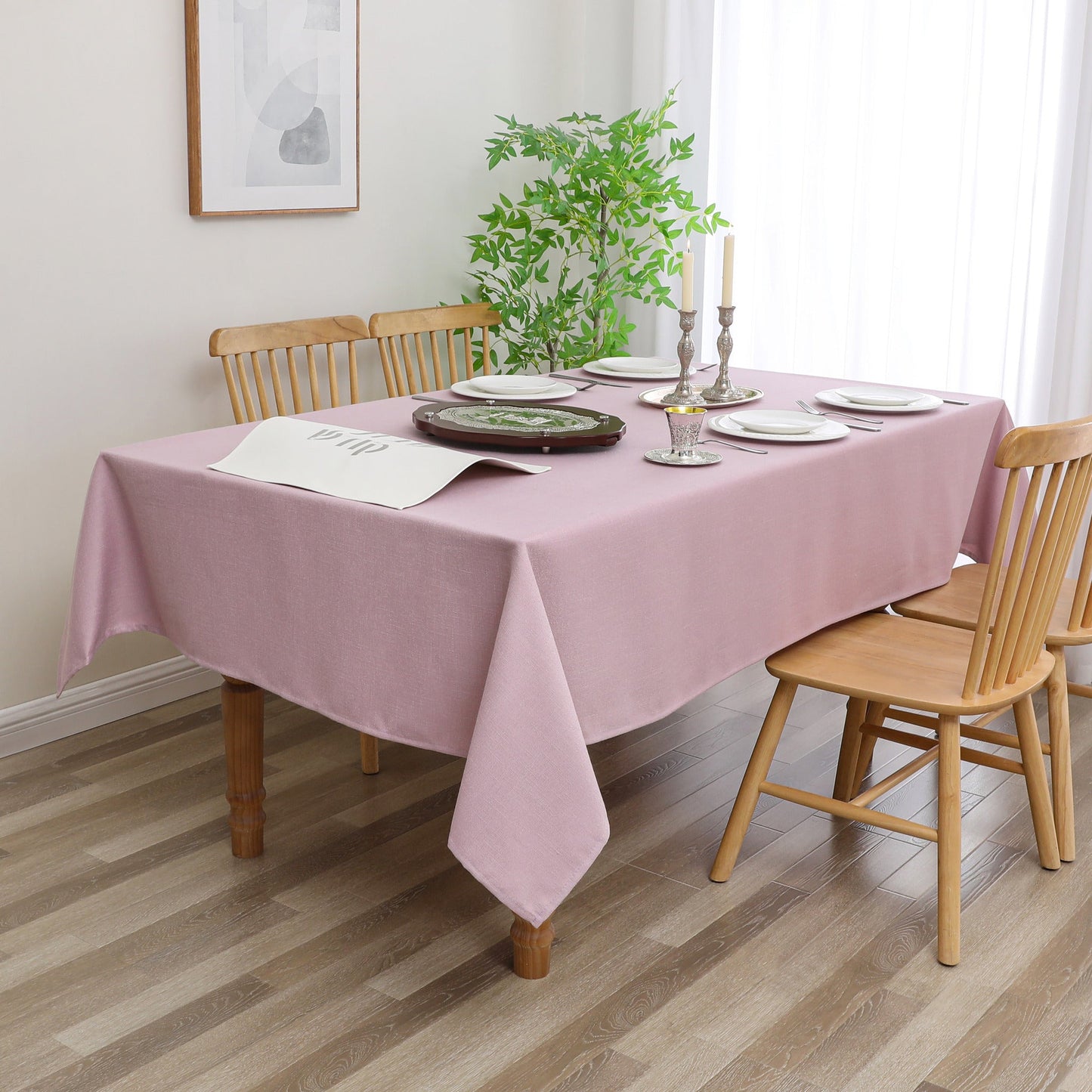 Tablecloth - Value Linen Look - Harvest Weave - Blush #TC1803