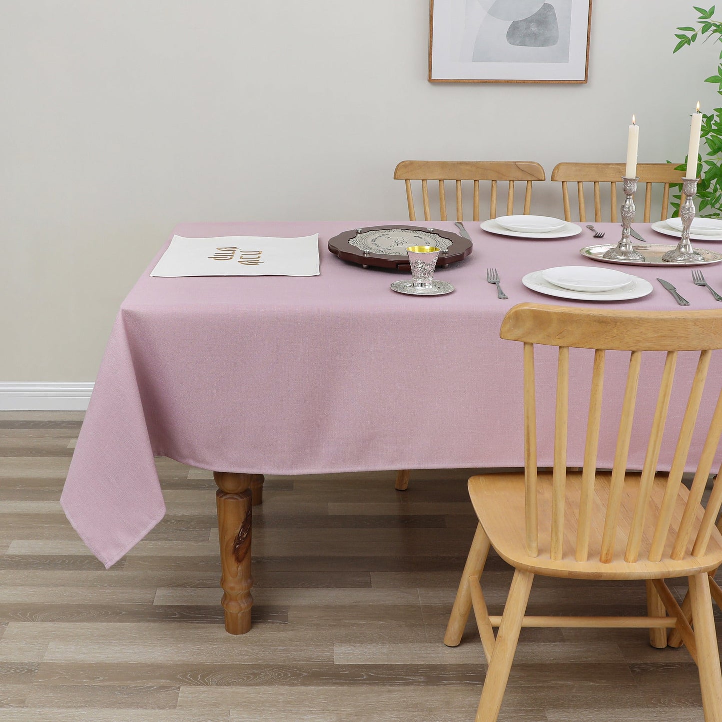 Tablecloth - Value Linen Look - Harvest Weave - Blush #TC1803