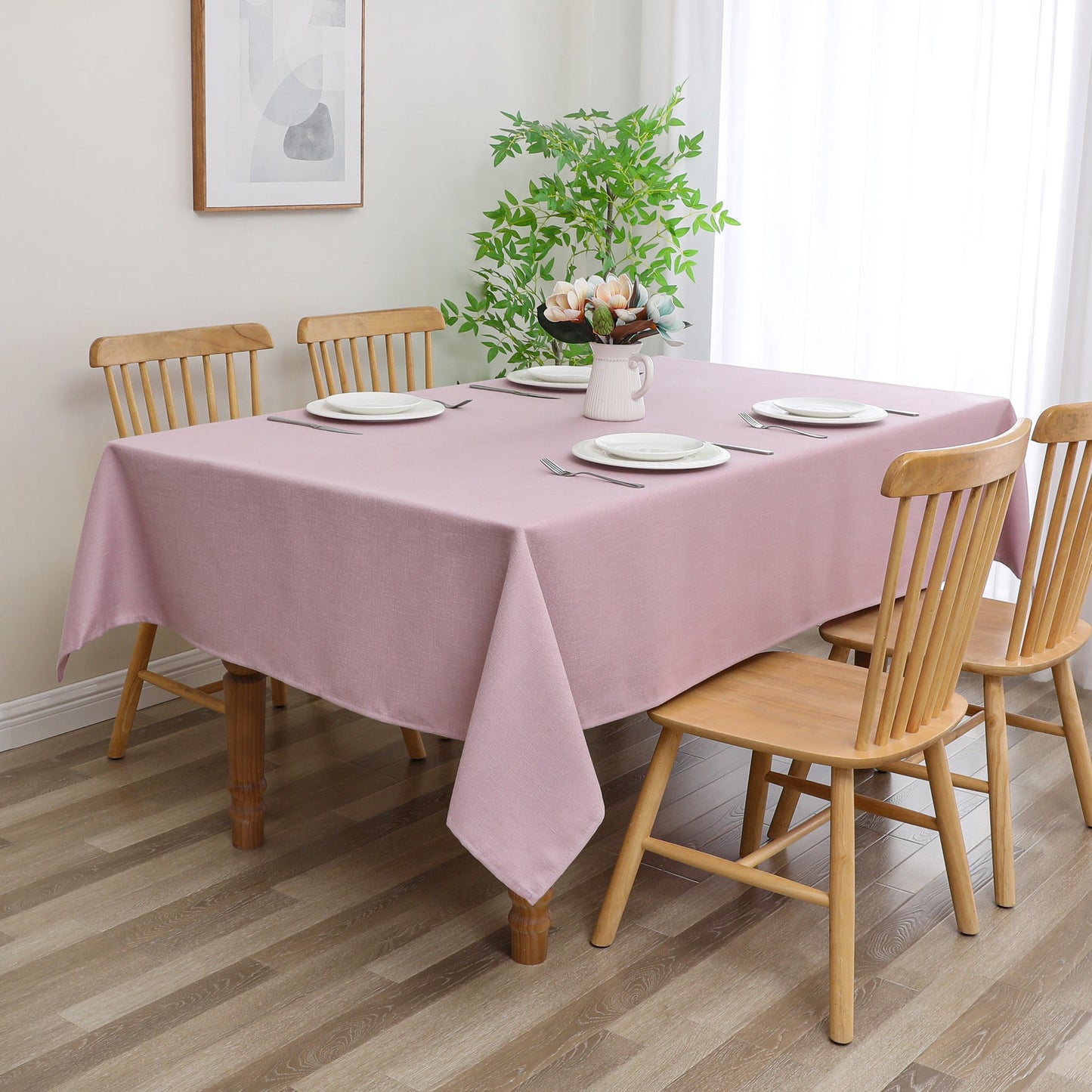 Tablecloth - Value Linen Look - Harvest Weave - Blush #TC1803