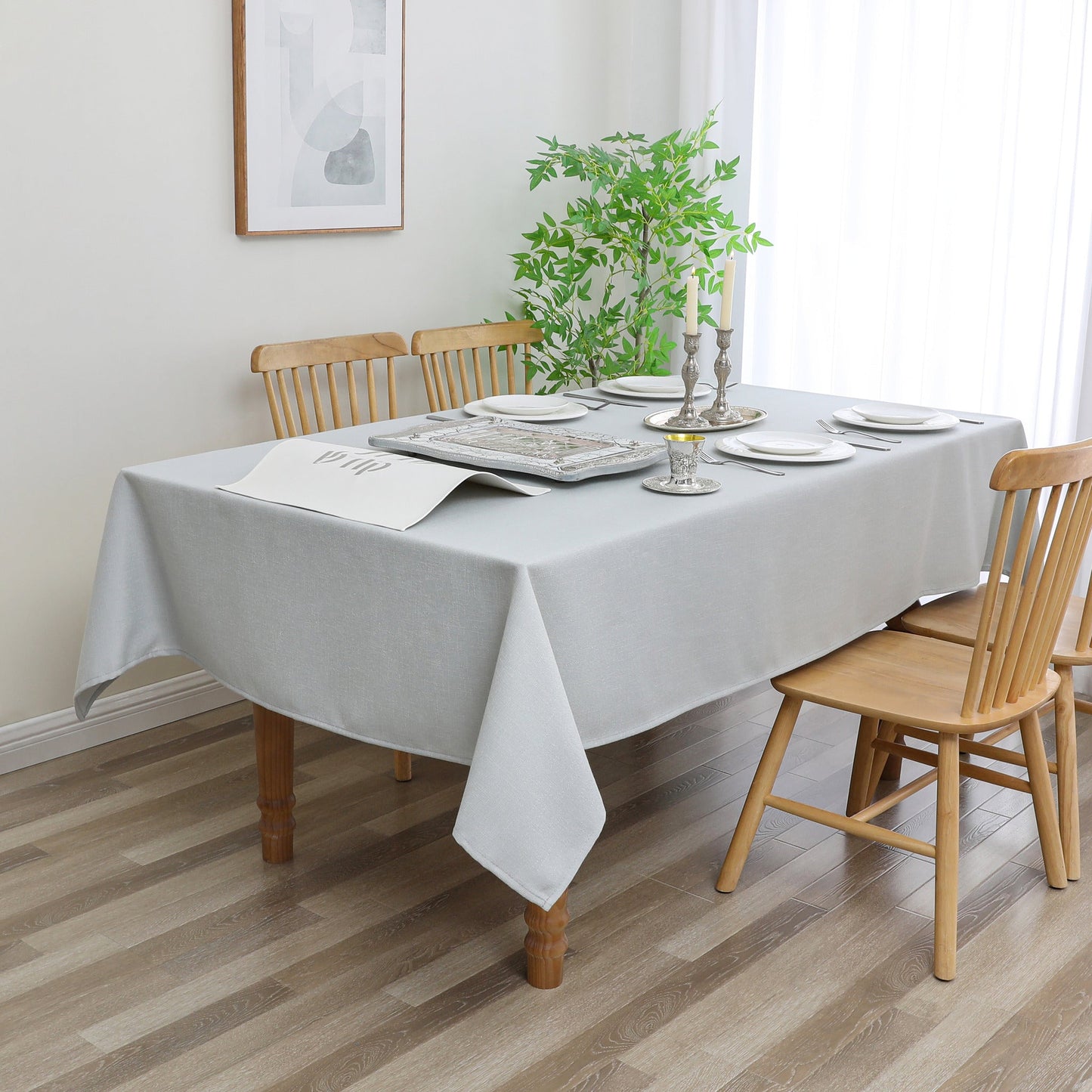 Tablecloth - Value Linen Look - Harvest Weave - Mint #TC1804