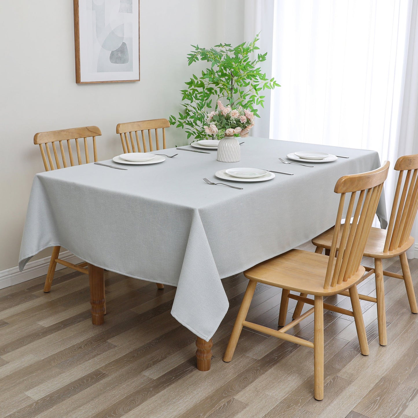 Tablecloth - Value Linen Look - Harvest Weave - Mint #TC1804