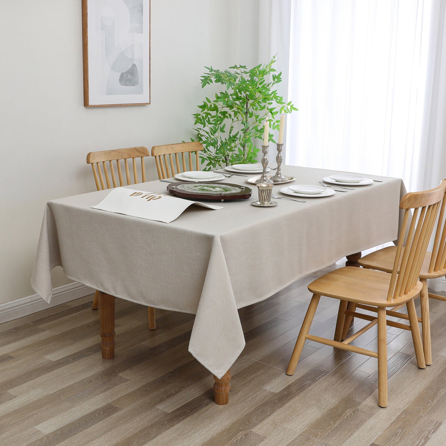 Tablecloth - Value Linen Look - Harvest Weave - Taupe #TC1805