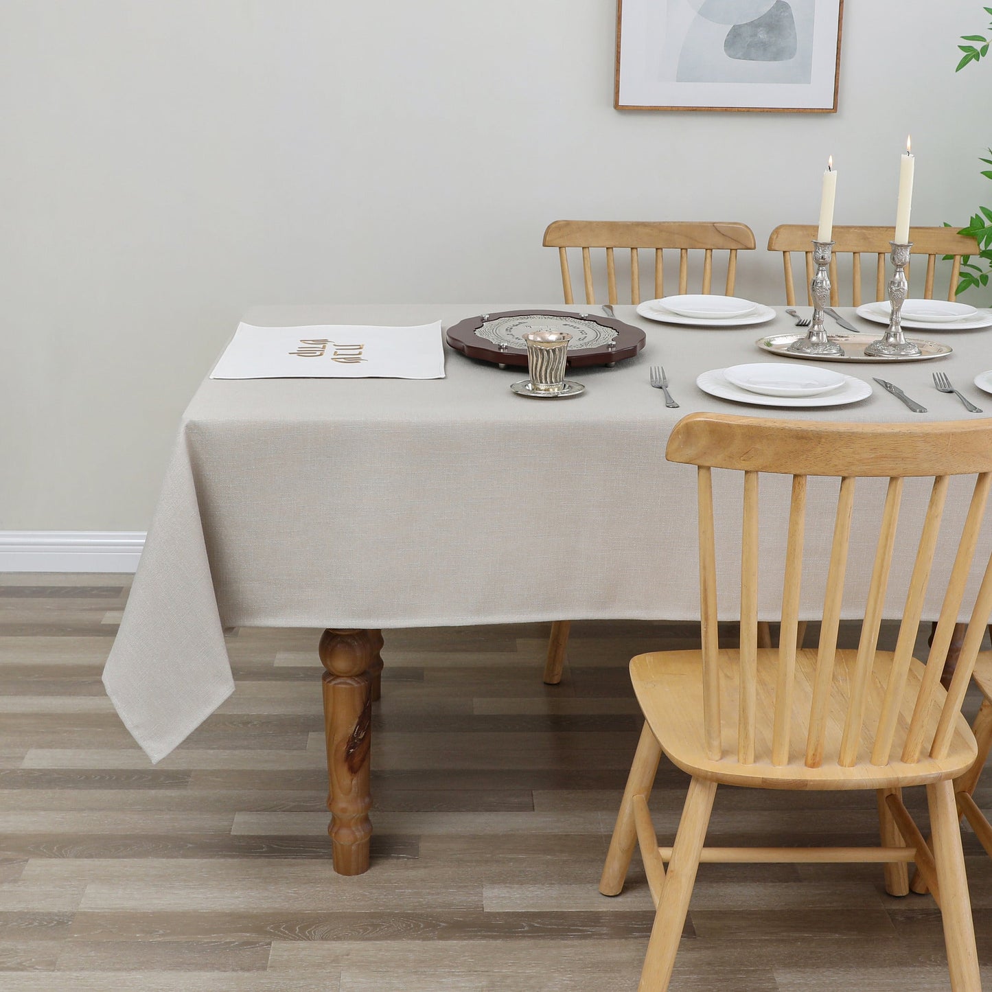 Tablecloth - Value Linen Look - Harvest Weave - Taupe #TC1805