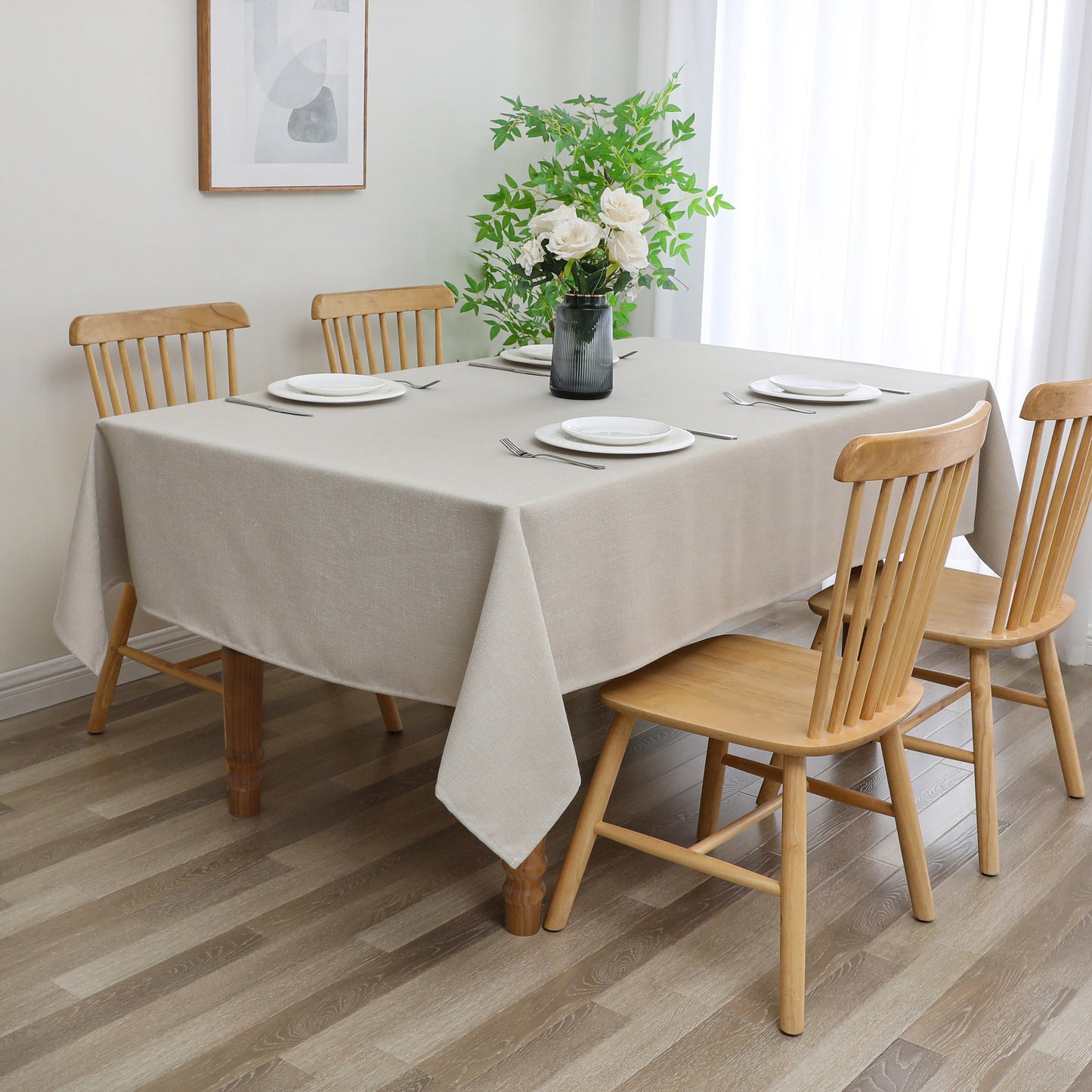 Tablecloth - Value Linen Look - Harvest Weave - Taupe #TC1805