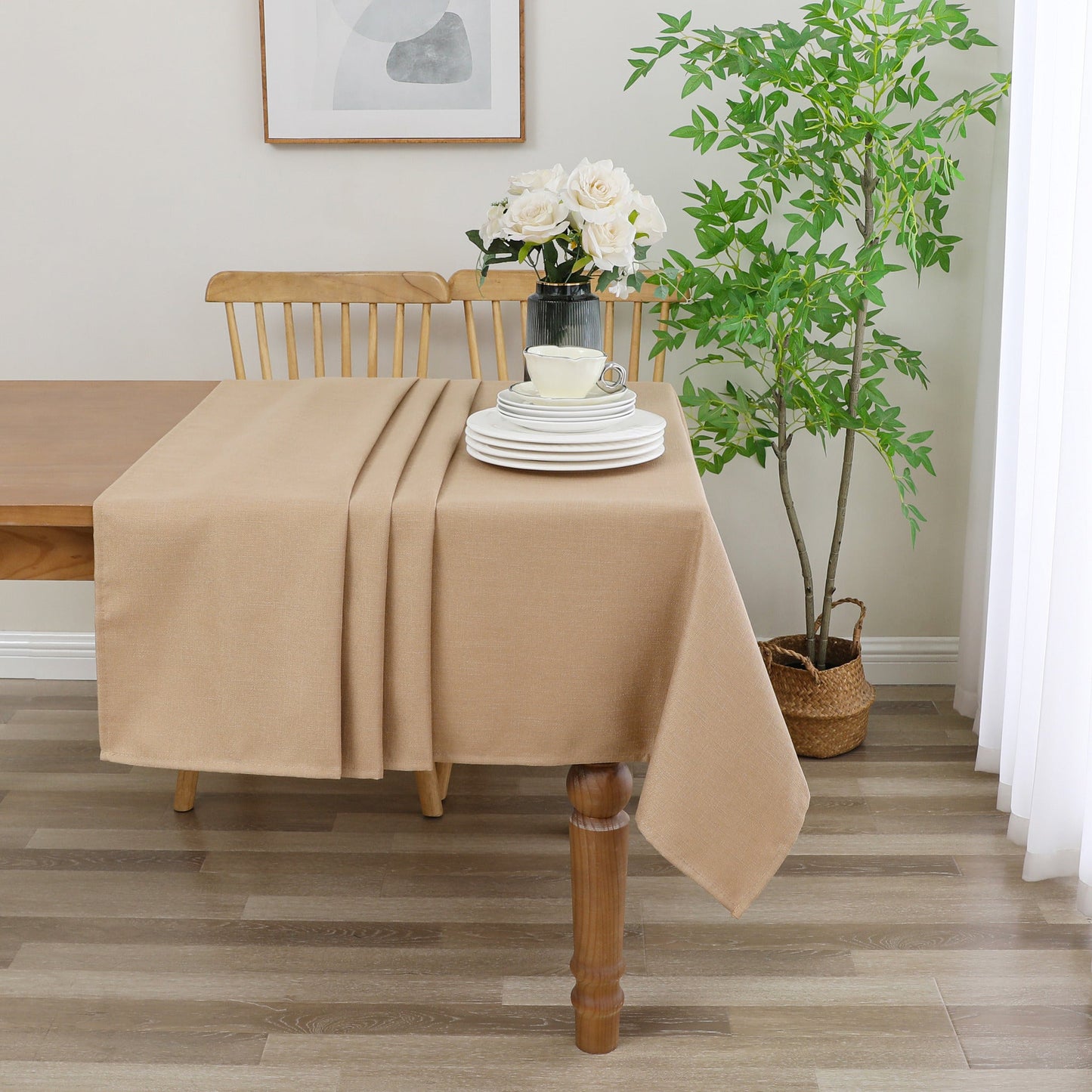 Tablecloth - Value Linen Look - Harvest Weave - Gold #TC1806