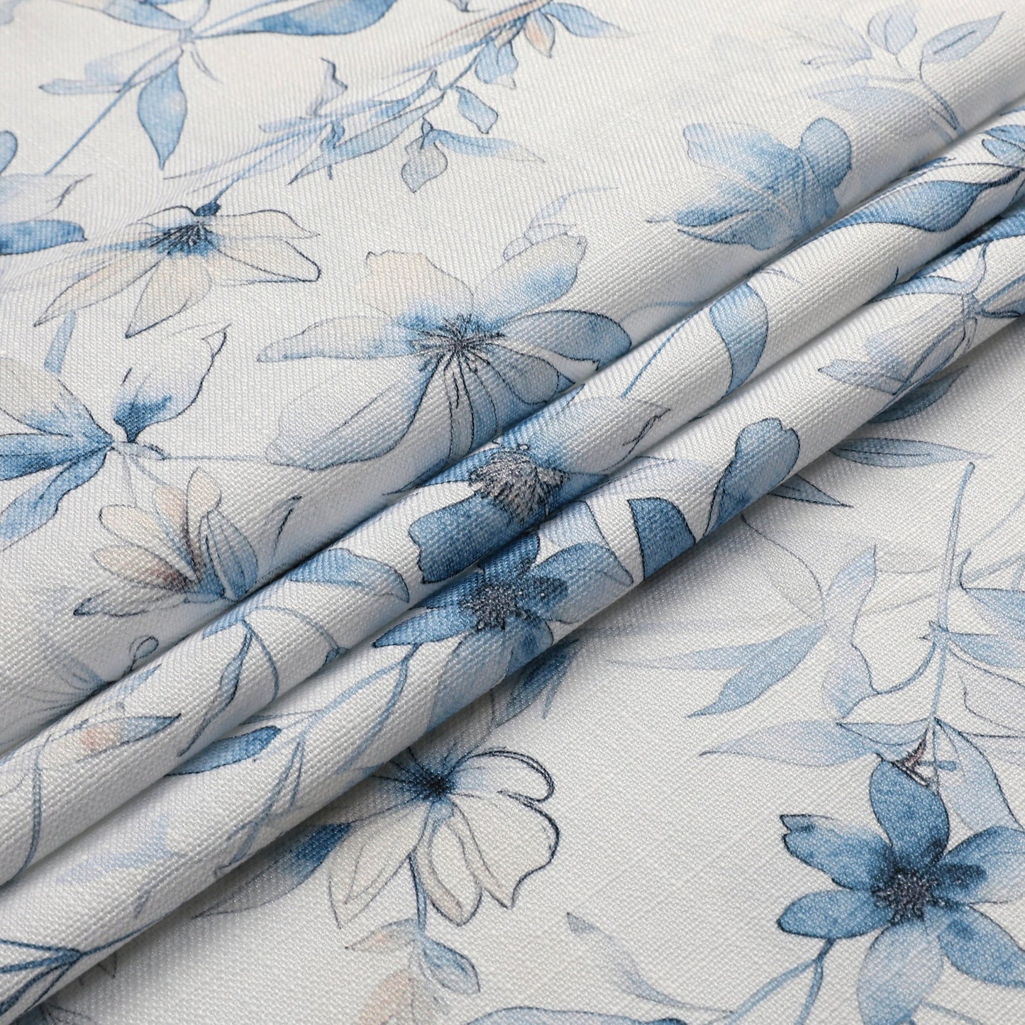 Tablecloth - Value Linen Look - Harvest Weave - Soft Blue Flowers #TC1810