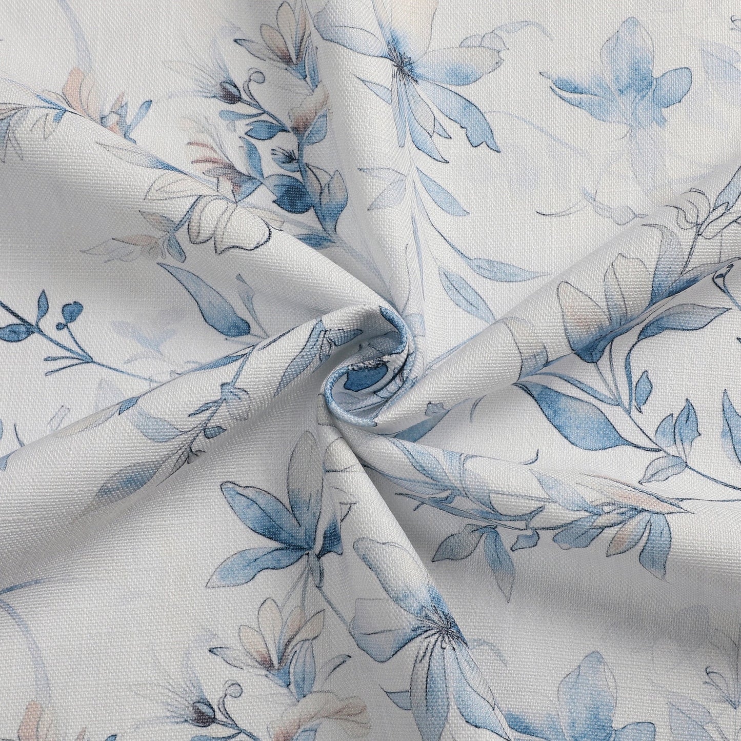 Tablecloth - Value Linen Look - Harvest Weave - Soft Blue Flowers #TC1810