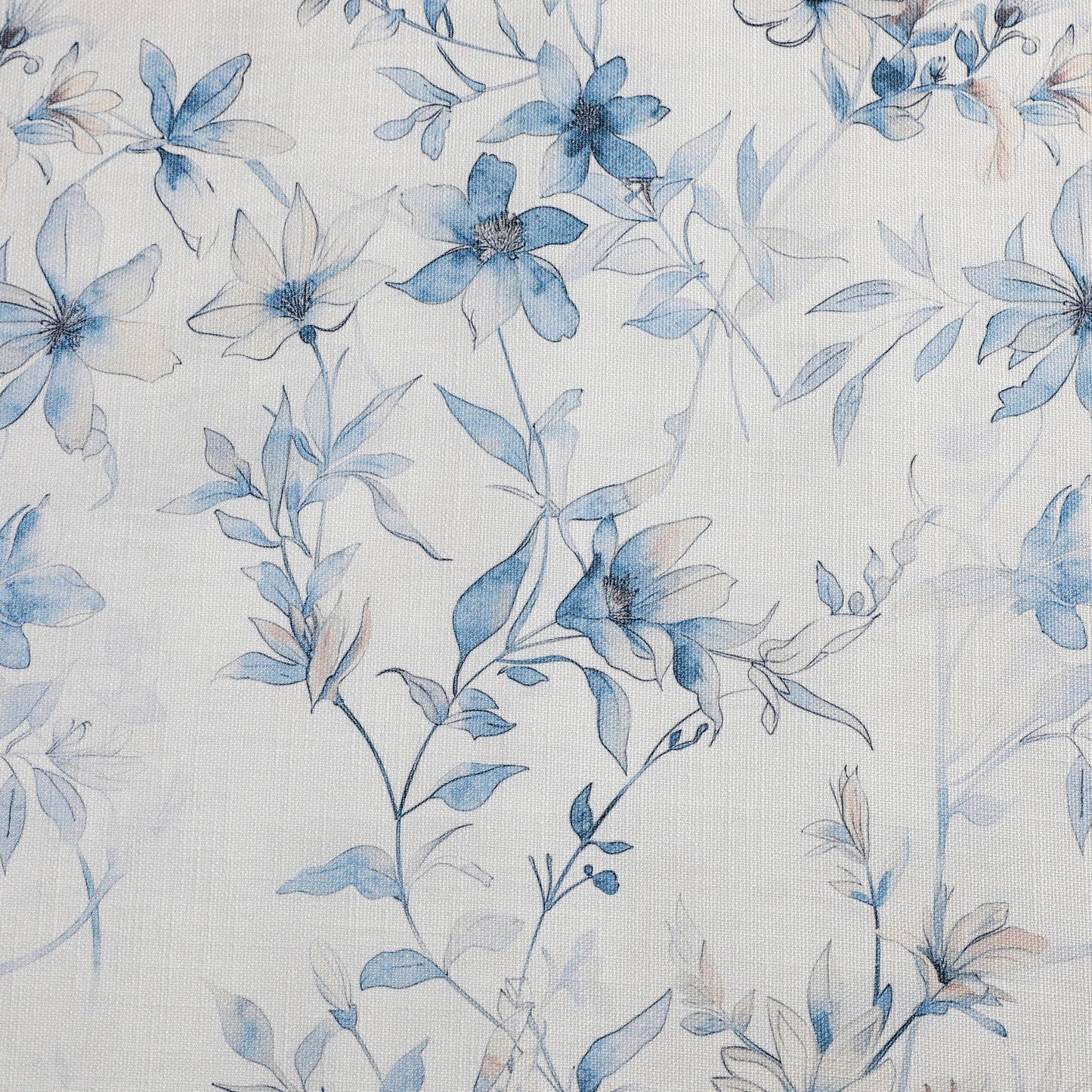 Tablecloth - Value Linen Look - Harvest Weave - Soft Blue Flowers #TC1810