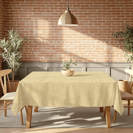 Tablecloth - Poly Floral - Woven Taupe #TC8